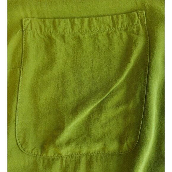 A New Approach Top Large Long Tab Sleeves Pockets Mustard Green - Picture 8 of 13